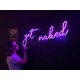preview thumbnail 2 of 3, Get Naked Metal Neon Sign, Neon Sign, Neon Wall Art, Bright and Unique Neon Wall Art, Stunning Neon Sign