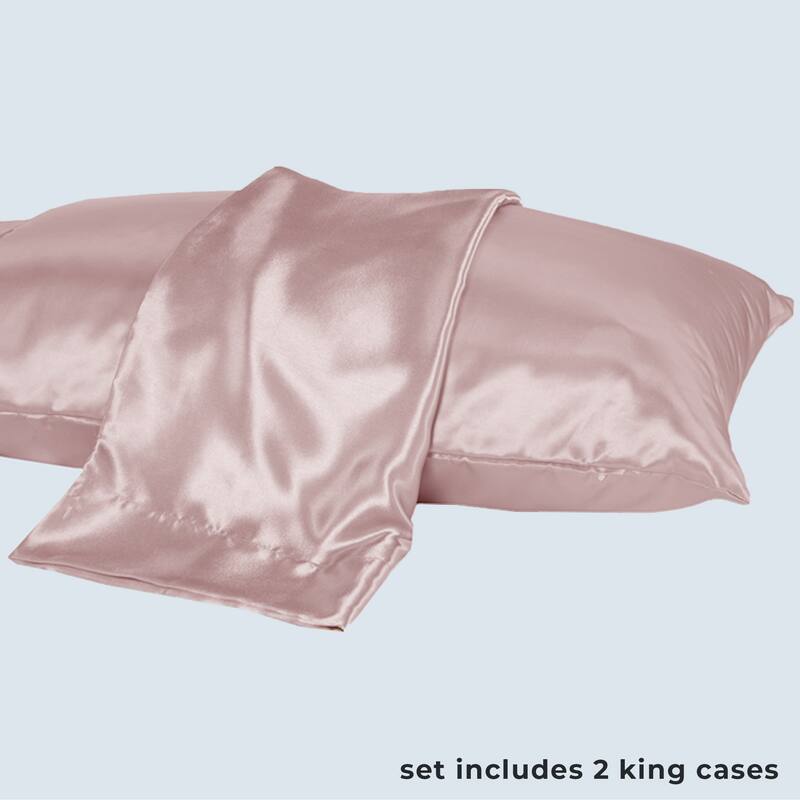 Great Bay Home 2-Pack Sateen Silk Pillowcase