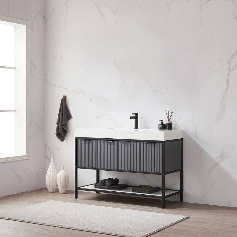Marcilla 48 in. Single Sink Bath Vanity with Stone Sink Top