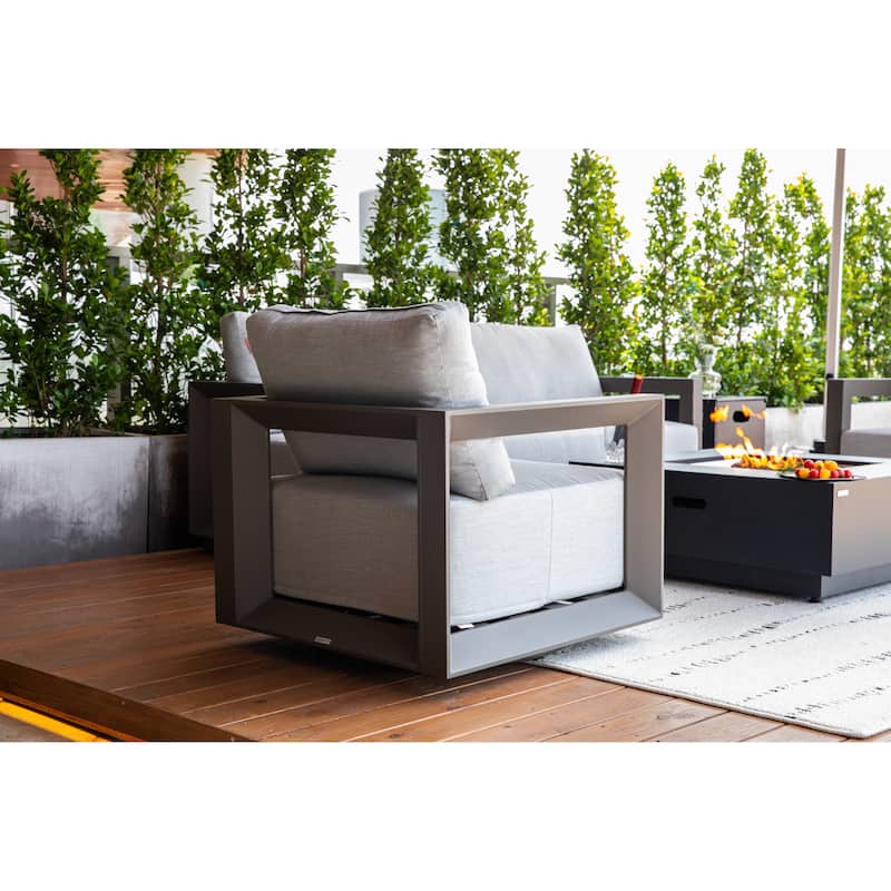 Elementi Newport Outdoor Aluminum Swivel Chair with Sunbrella® Cushions
