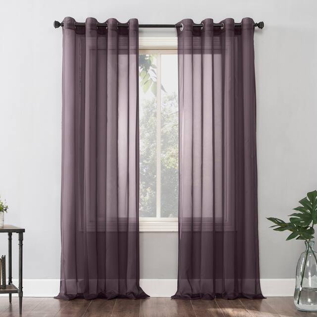 No. 918 Emily Voile Sheer Grommet Curtain Panel, Single Panel - 59x84 - Fig