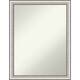 Non-Beveled Bathroom Wall Mirror - Salon Silver Narrow Frame - Salon ...
