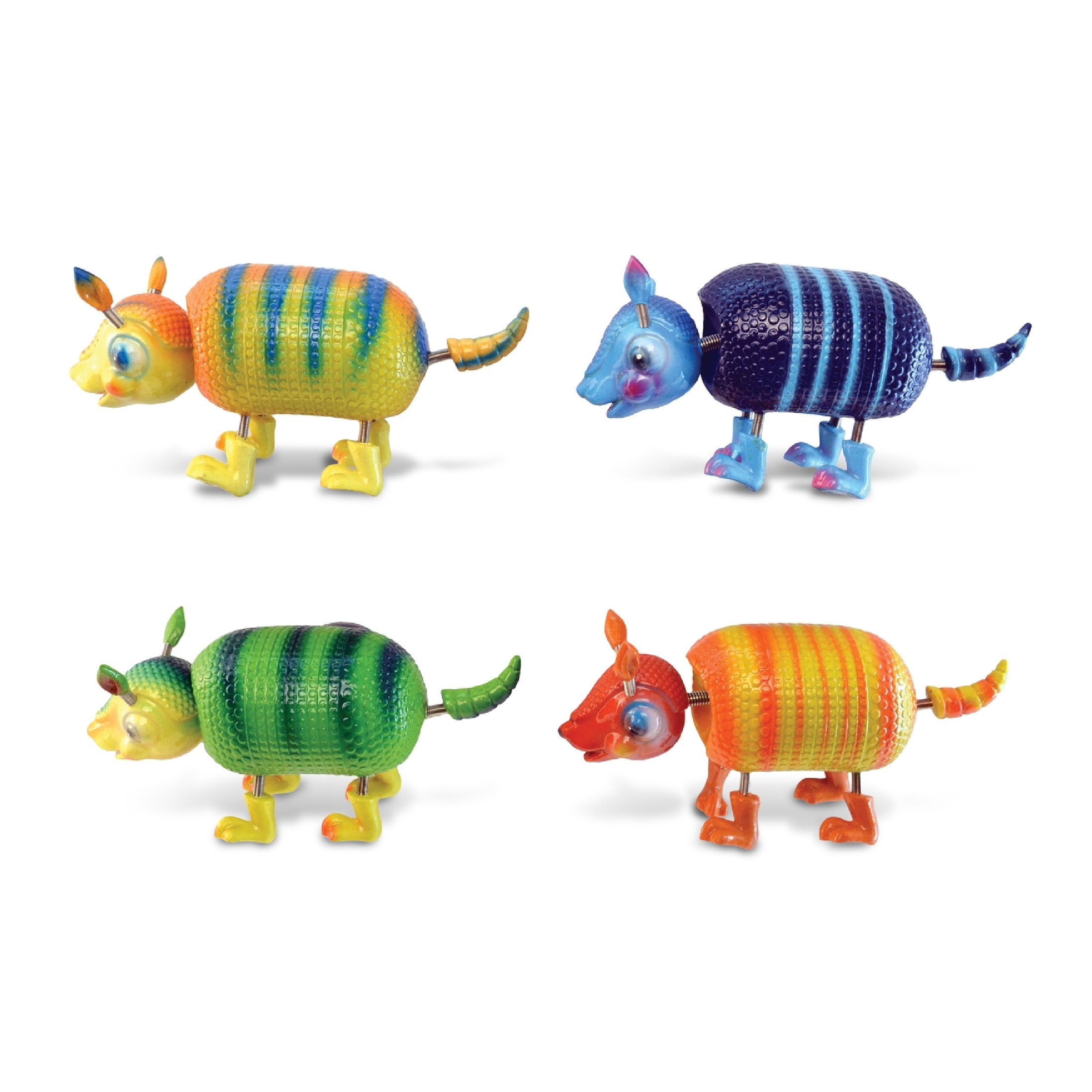 CoTa Global Armadillo Refrigerator Bobble Magnets Set of 4- Multicolor