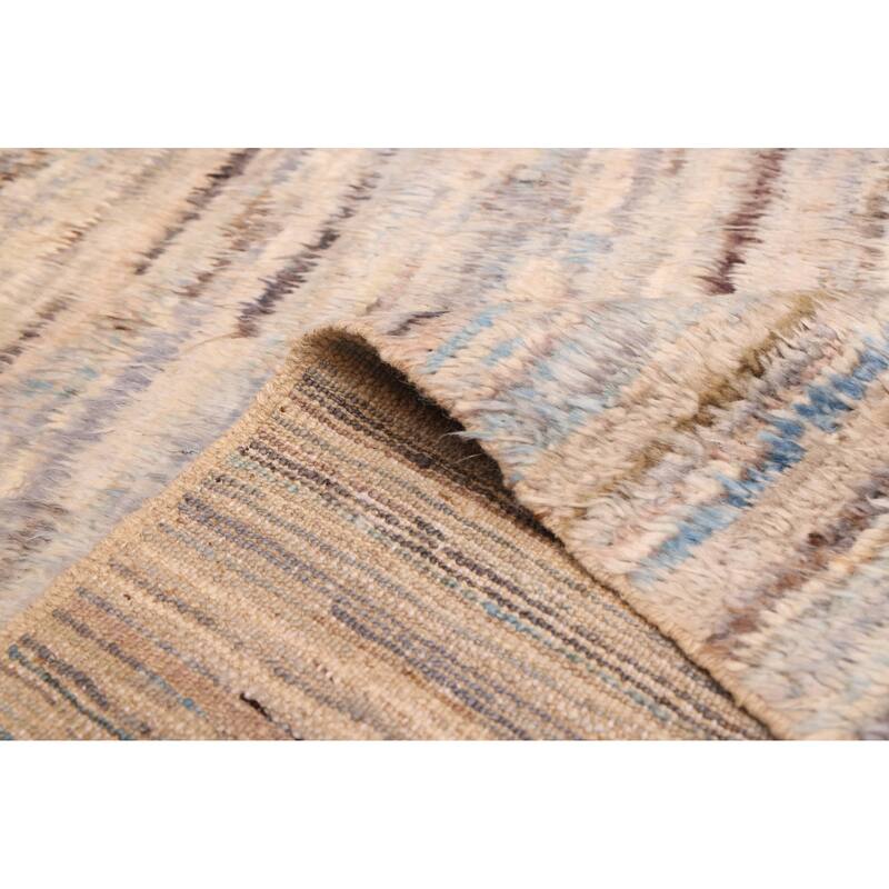 ECARPETGALLERY Hand-knotted Pak Finest Marrakesh Light Blue, Light Grey Wool Rug - 9'1 x 9'10