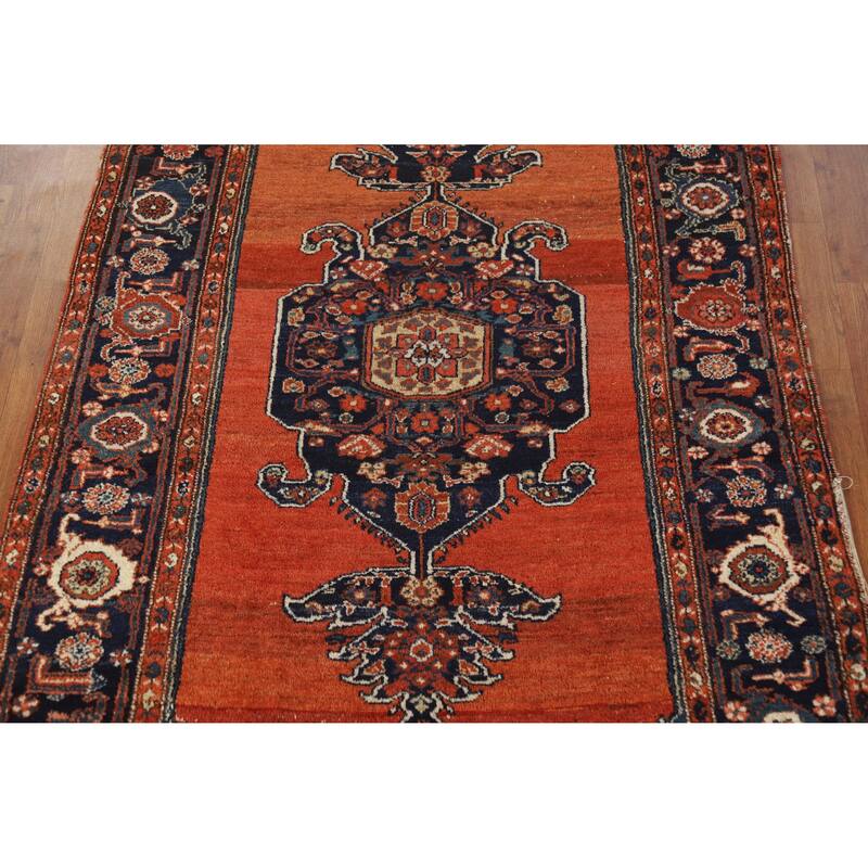 Hand Knotted Oriental 100% Wool Carpet Traditional Medallion Oranges & Rust Malayer Area Rug - 8' 0'' X 4' 6''