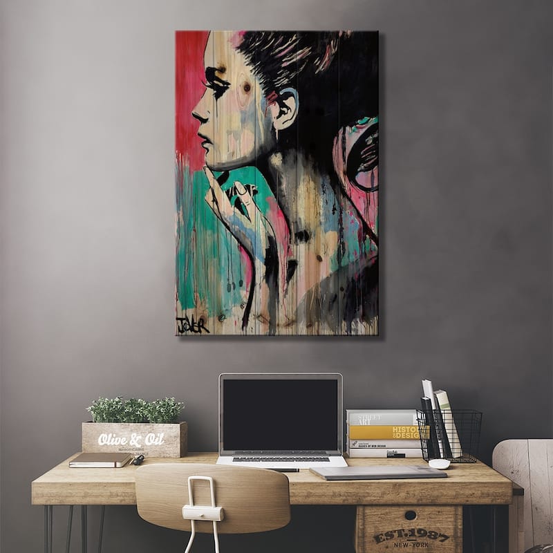Perhaps Again Print On Wood by Loui Jover - Multi-Color