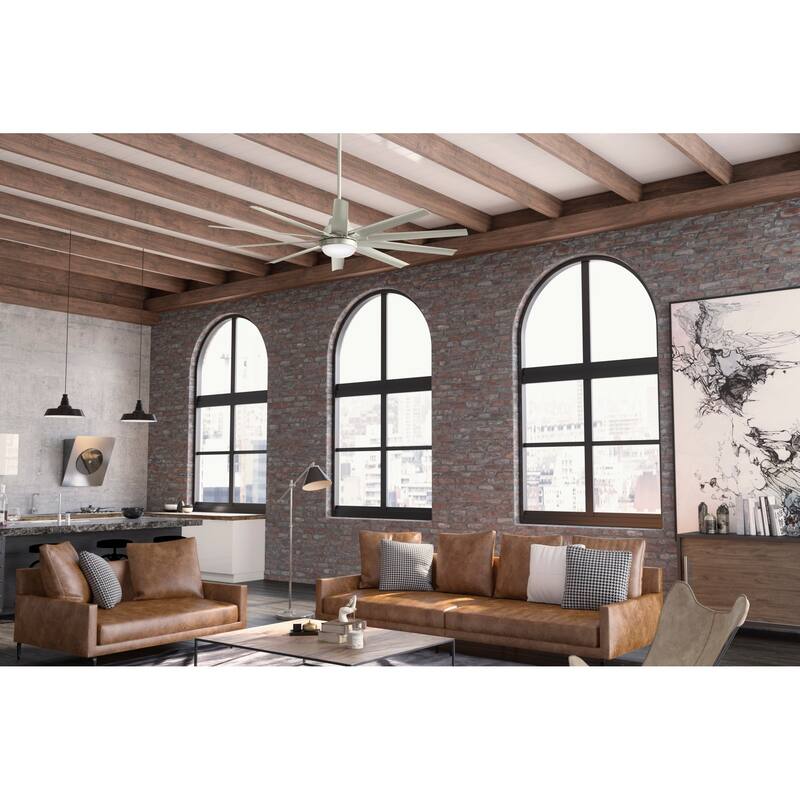 Hunter 72" Overton Outdoor Ceiling Fan w/Light Kit, Wall Control - Windmill - Transitional, Modern - DAMP RATED, ENERGY STAR!