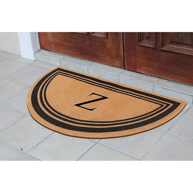 A1HC Natural Coir Flock Beige 30 in x 60 in Coir & PVC Durable Door Mat for Outdoor Entrance Monogrammed Doormat