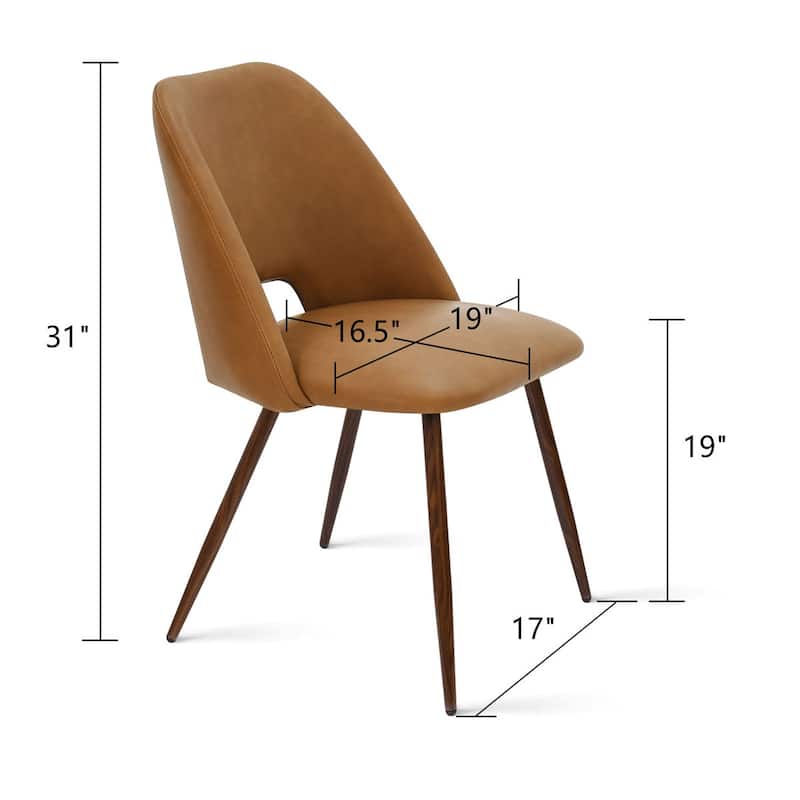Modern Cutout Back Dining Chair with gFaux Leather (Set of 4)