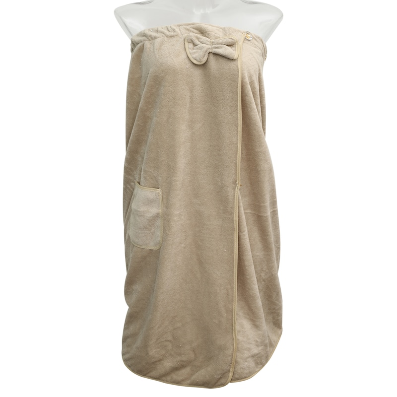 Bath Wrap Towel for Women Shower Adjustable Bath Wrap with Pocket - Beige