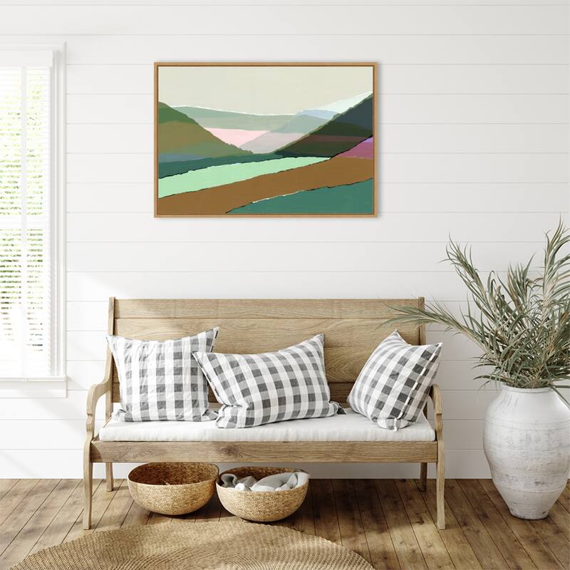 Layered Mountains And Valleys I by Cartissi Framed Canvas Wall Art Print