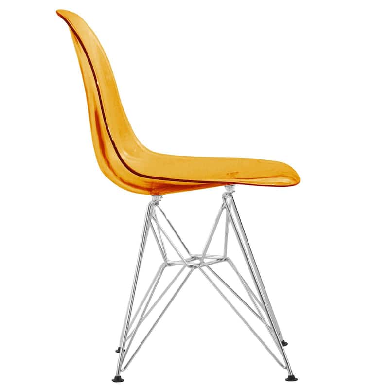 LeisureMod Cresco Molded 2-Tone Eiffel Side Chair - White Blue - 17"L x 18.4"W x 32"H