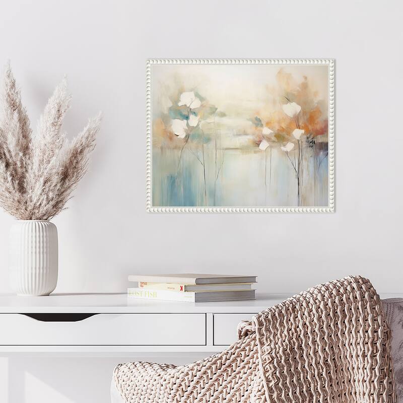 Strength of Delight II by Irena Orlov Framed Canvas Wall Art Print - Sylvie Beaded White