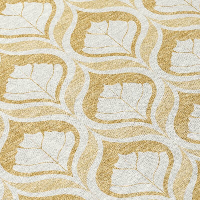 Machine Washable Indoor/ Outdoor Modern Trellis Chantille Rug