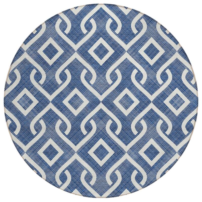 Machine Washable Indoor/ Outdoor Chantille Modern Trellis Rug