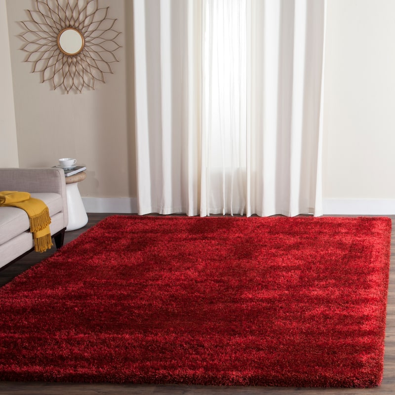SAFAVIEH Charlotte Shag Truc Solid 2-inch Thick Rug - 8' x 10' - Red