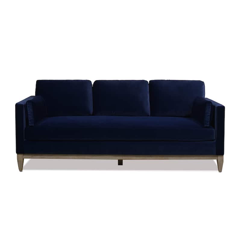 Knox 84" Modern Farmhouse Velvet Track Arm Sofa