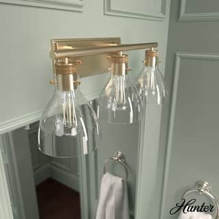 Hunter Van Nuys Bathroom Vanity Wall Light - Bathroom, Laundry - Transitional, Vintage, Farmhouse - Damp Rated!