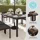 preview thumbnail 3 of 21, 71" Outdoor Rattan Wicker Patio Table with Engineered Wood Top - 39"W x 71"D x 30"H