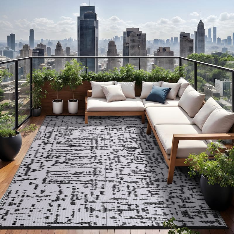 Beverly Rug Reversible Mats Plastic Outdoor Rug for Camping, Patio, Backyard, RV, Picnic, Deck