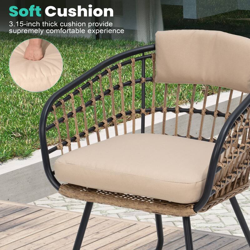 9PC Outdoor Patio Aluminum X-Frame Dining Set Table with Rattan Chairs Umbrella Hole