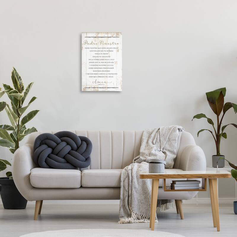 Stupell Padre Nuestro Oración Canvas Wall Art Design By Jennifer Pugh