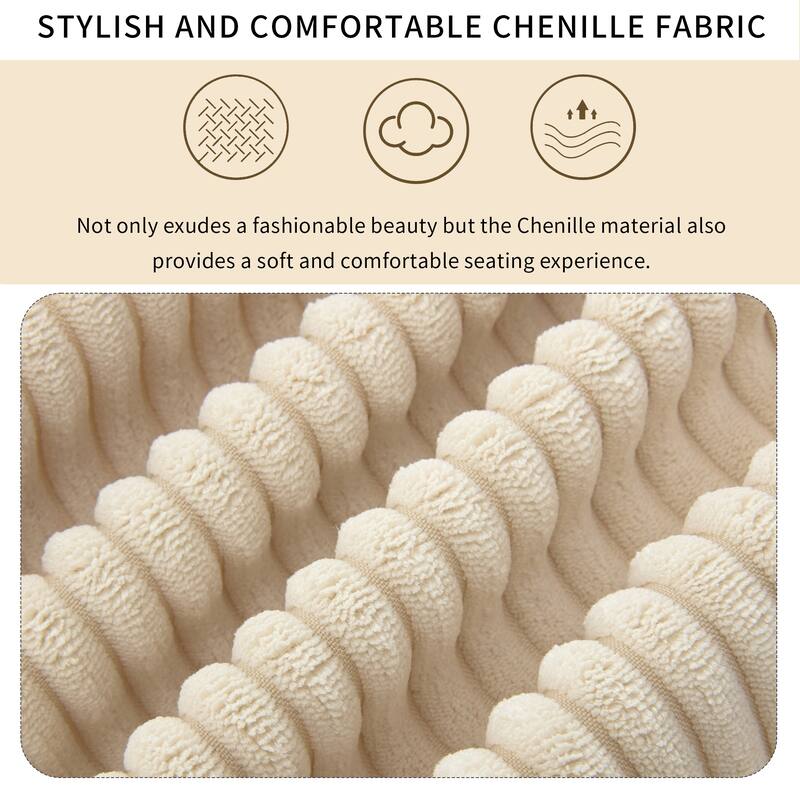 Corduroy 3 Seater Modular Sofa with Removable Back Cushions and 5 Pillows