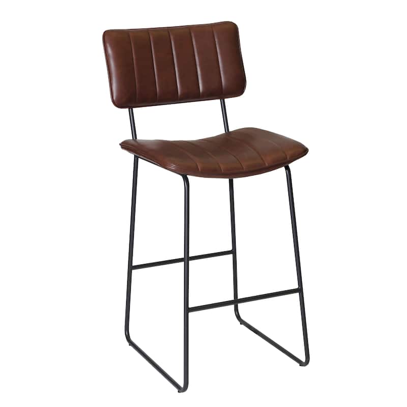 Steve Silver Tallon Metal and Faux Leather Bar Stool