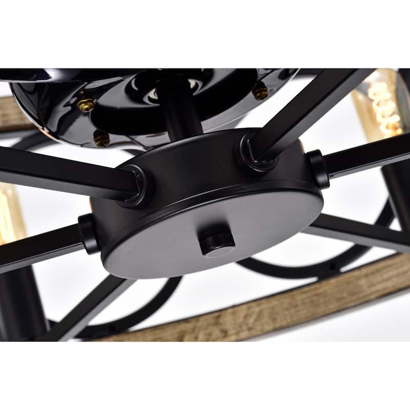 Marion 30-inch 6-light Open Metal Drum Shade Lighted Ceiling Fan