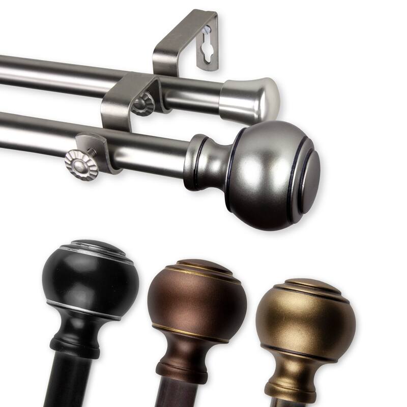 InStyleDesign Vesper Adjustable Double Curtain Rod 13/16 inch dia.