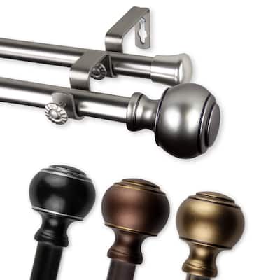 InStyleDesign Vesper Adjustable Double Curtain Rod 13/16 inch dia.