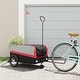 preview thumbnail 6 of 31, vidaXL Bike Trailer Kids Bicycle Cargo Trailer Cart Wagon with Tow Bar Iron 49.6" x 24.8" x 20.1" - Black and Red1