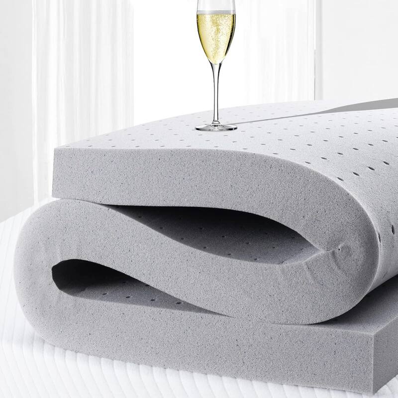 3 Inch Mattress Topper King,Gel Memory Foam Mattress Topper Double Bed Topper for Soft & Cooling Sleep, Pressure Relieve - Grey