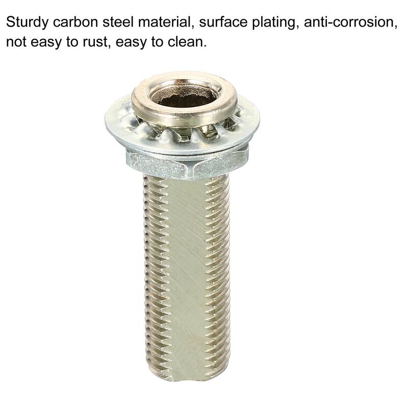 140pcs M10 Round Hollow Screw Bolts Through Hole Bolt Lamp Fasteners - Silver Tone