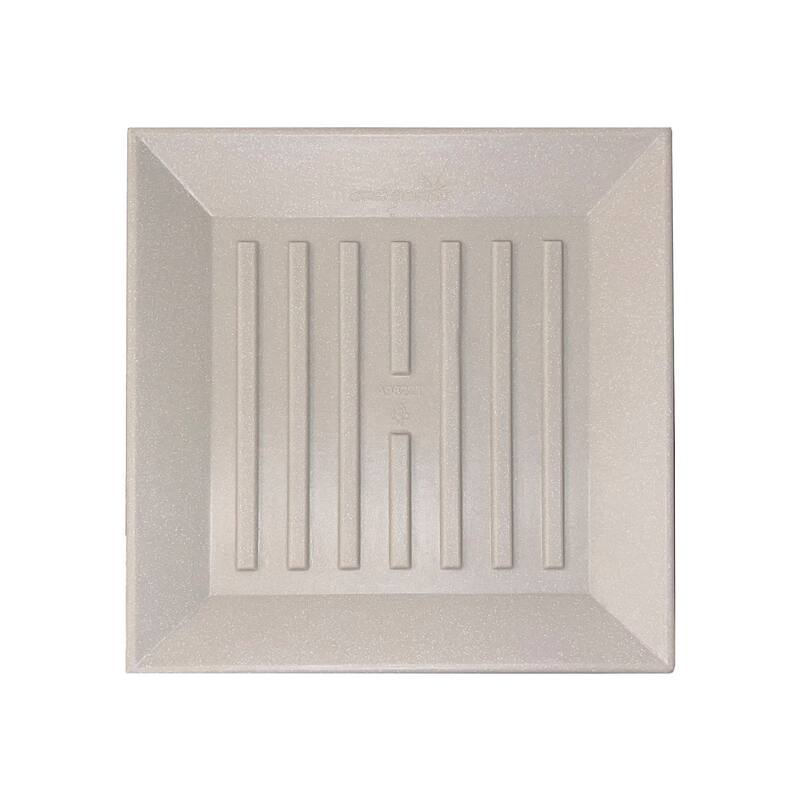Universal Square Plant Saucer, Heavy Duty Drip Tray - 9" inner x 12.5" outer - Parchment