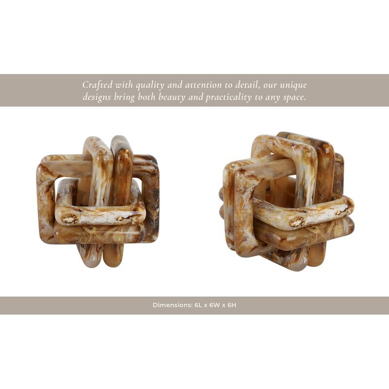 Modern Resin Decorative Object Knot Sleek and Stylish Accent Piece - 6" x 6" x 6"