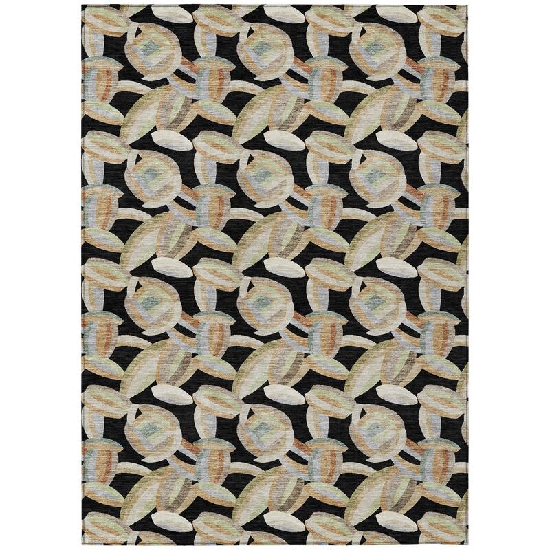 Machine Washable Indoor/ Outdoor Modern Heli Chantille Rug