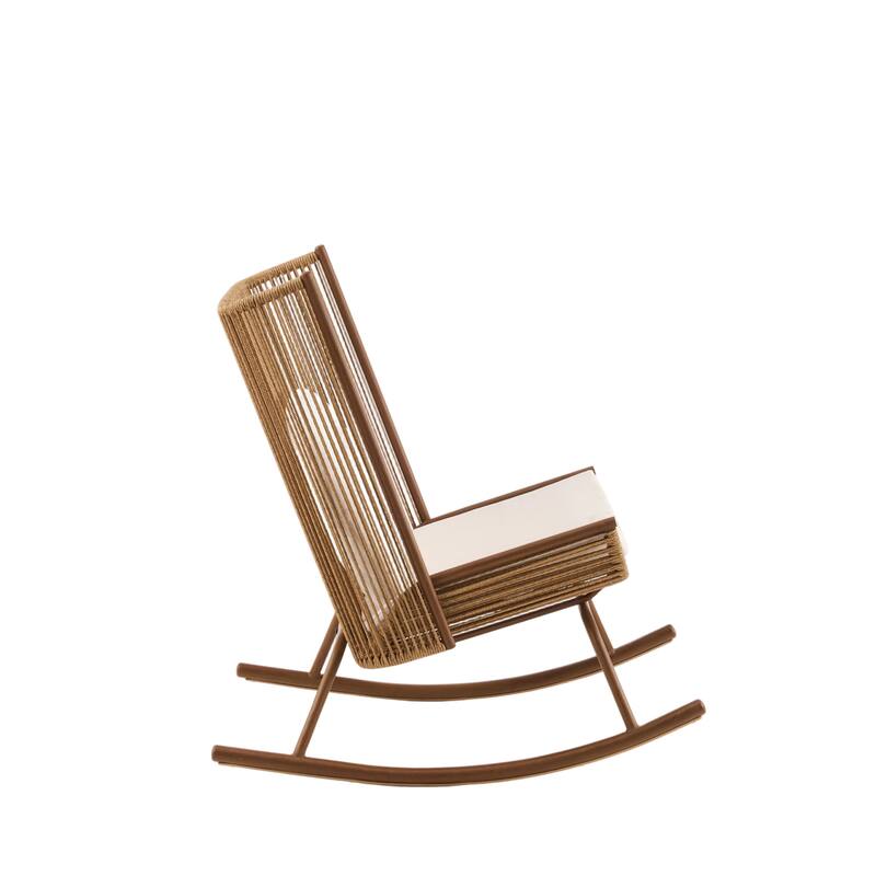 Christopher Knight Home - Siena High Arc Back Outdoor Rocking Chair Set with Cushions and Ceramic Tile Side Table