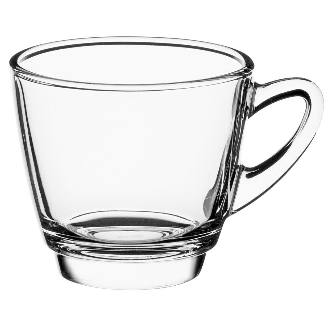 Set of 4 Glass Coffee Mugs with Handle