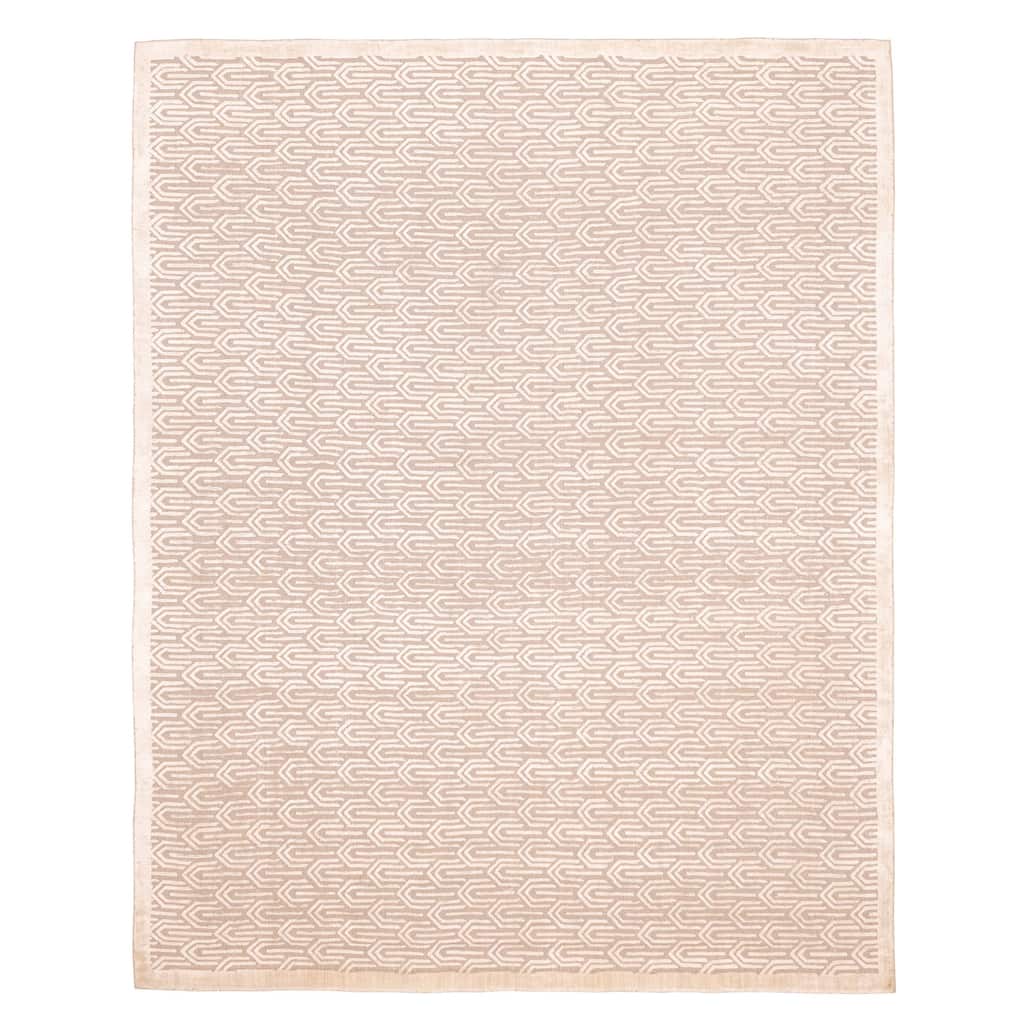ECARPETGALLERY Hand Loomed Elysian Ivory Viscose, Wool Rug - 8'0 x 10'3