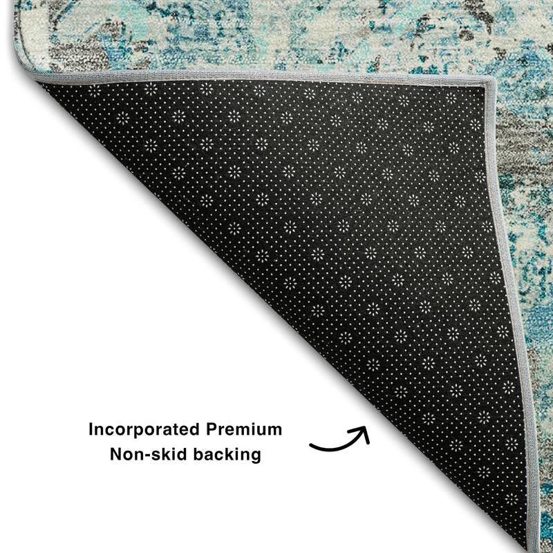 Premium Washable Super Soft Trellis Distressed Mayfield Rug