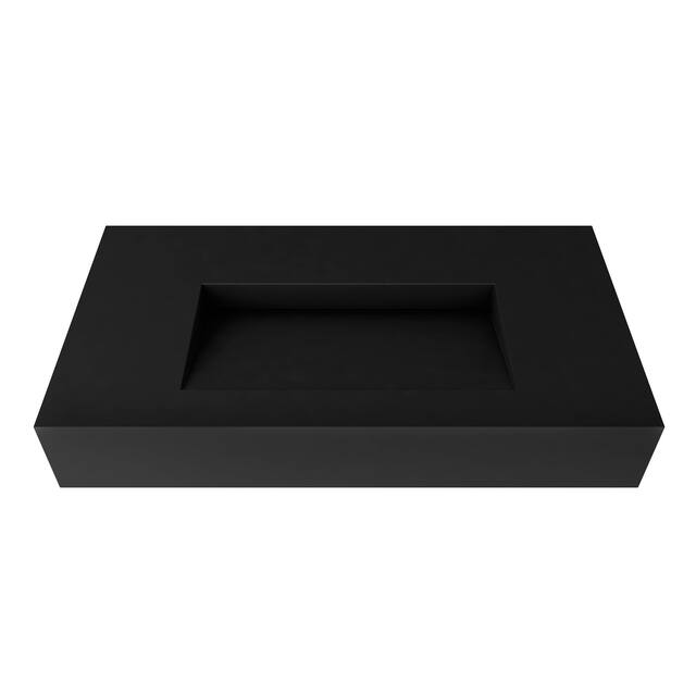 Pyramid Solid Surface Wall-Mounted Bathroom Sink
