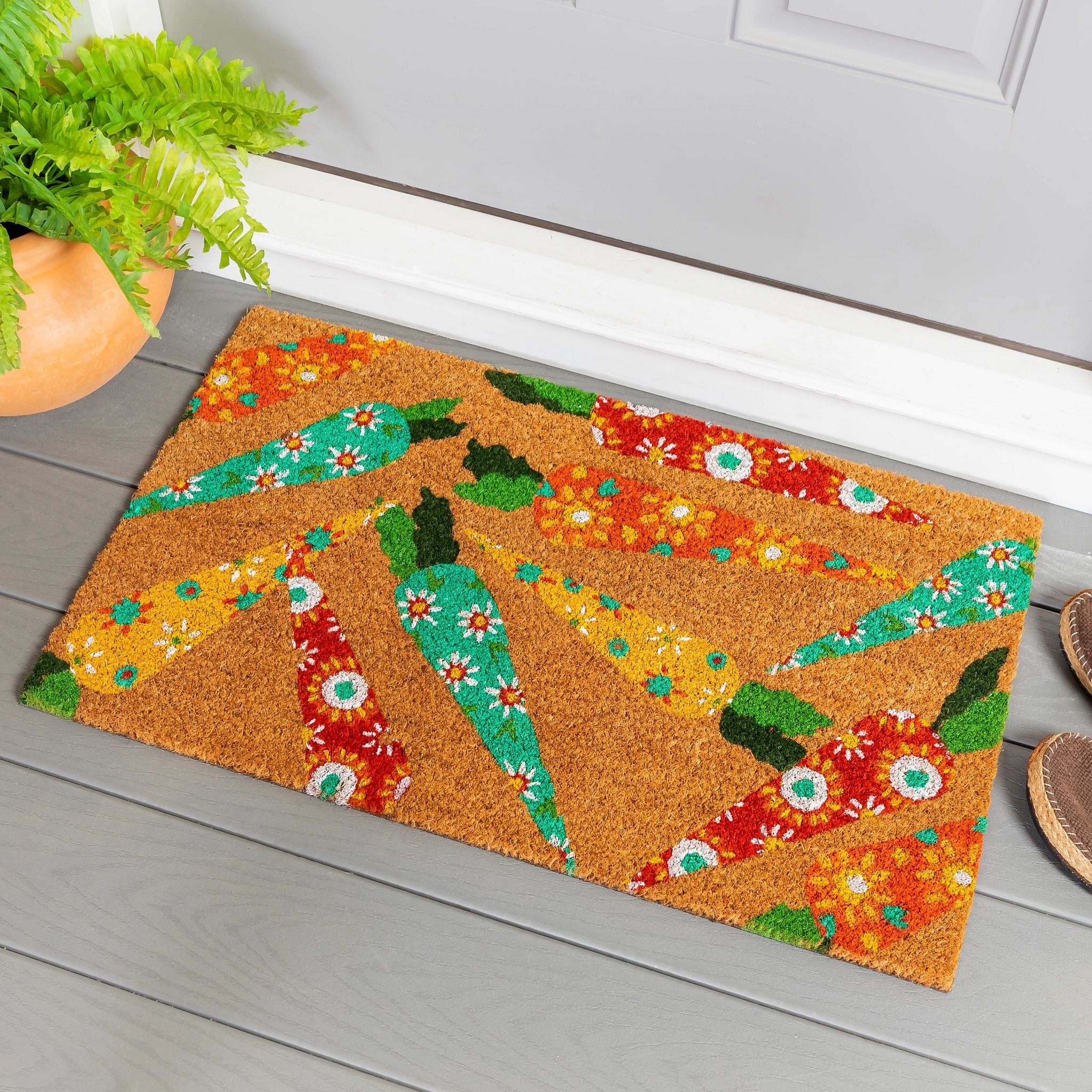 30 in. x 18 in. Bunny Bait Bunch Coir Door Mat - 30" x 18"