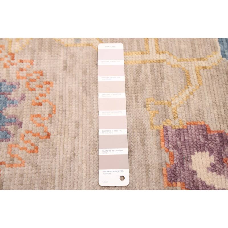 ECARPETGALLERY Hand-knotted Modern Oushak Light Grey Wool Rug - 7'11 x 9'10