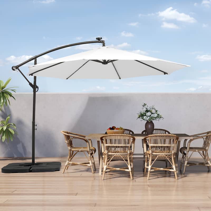 Lucent 10' Cantilever Patio Umbrella with Solar LED Lights