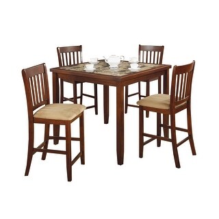 5 Piece Counter Height Dining Set in Brown and Tan - Bed Bath & Beyond ...