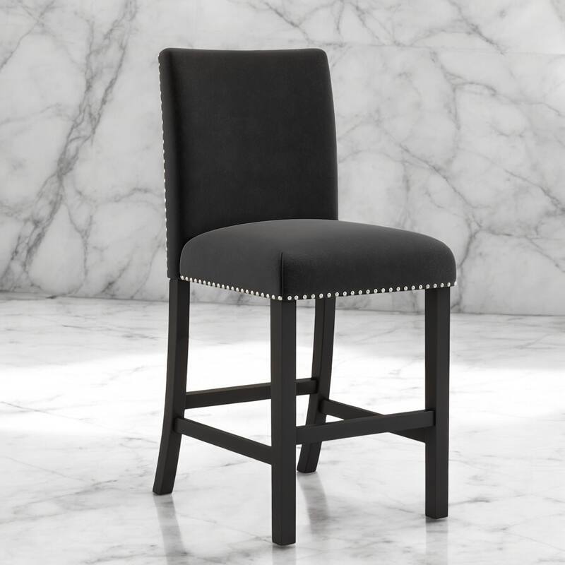 5-Piece Counter Height Dining Table Set with Faux Marble Top, Velvet Upholstered Chairs for Kitchen or Dining Room
