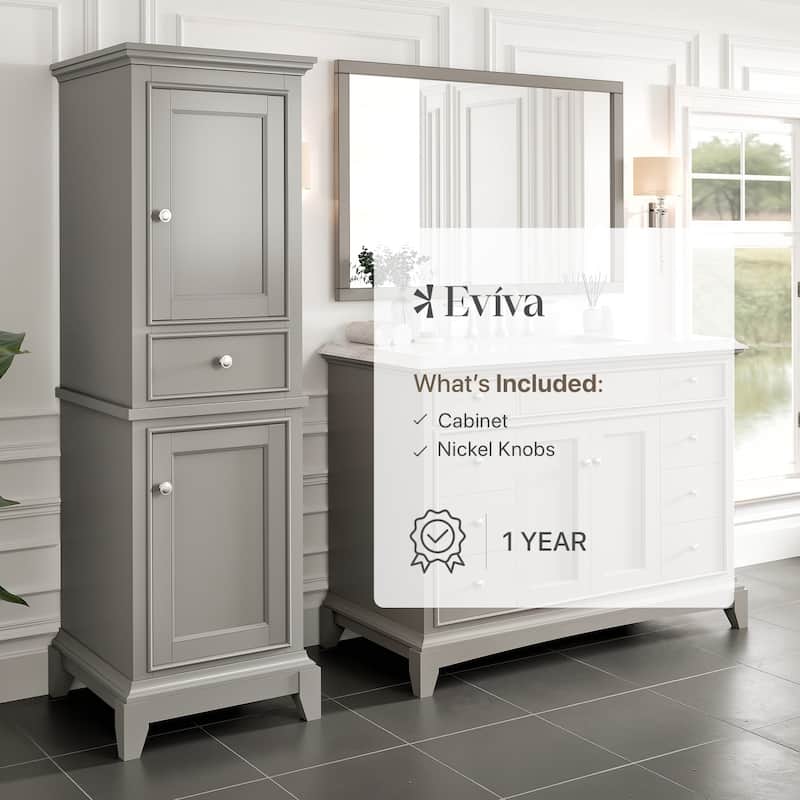 Eviva Elite Stamford 24" Gray Freestanding Linen Cabinet