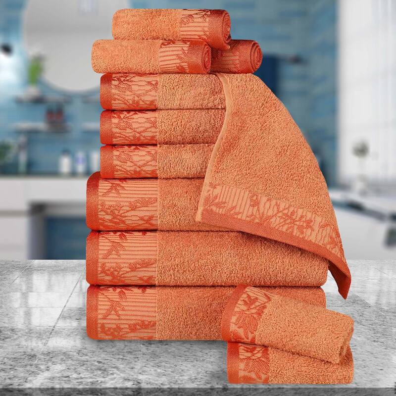 Superior Wisteria Cotton Floral Jacquard 12 Piece Bathroom Towel Set