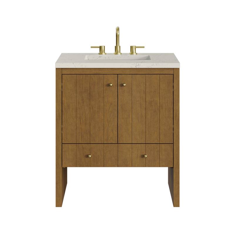 Hudson 30" Single Vanity - Honey Oak/Siberian